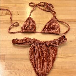 Velvet Brown / Orange Bikini Set - Inamorata-Size S